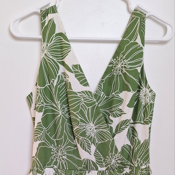 Jessica Howard Green and White Floral Sleeveless Dress Women's Size 10P - Picture 12 of 13